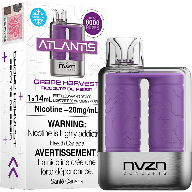 Atlantis by NVZN 8000 puffs Grape Harvest 20mg disposable