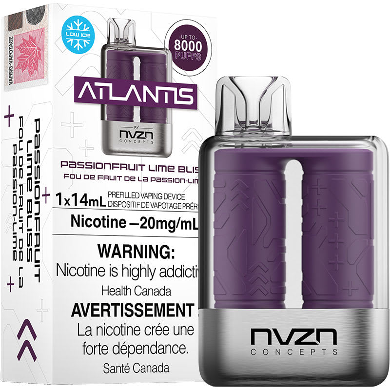 Atlantis by NVZN 8000 puffs Passionfruit Lime Bliss 20mg disposable