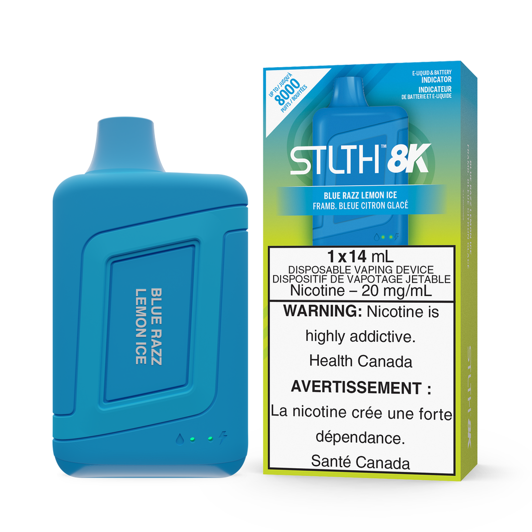 Stlth 8k blue razz lemon ice 20mg disposable