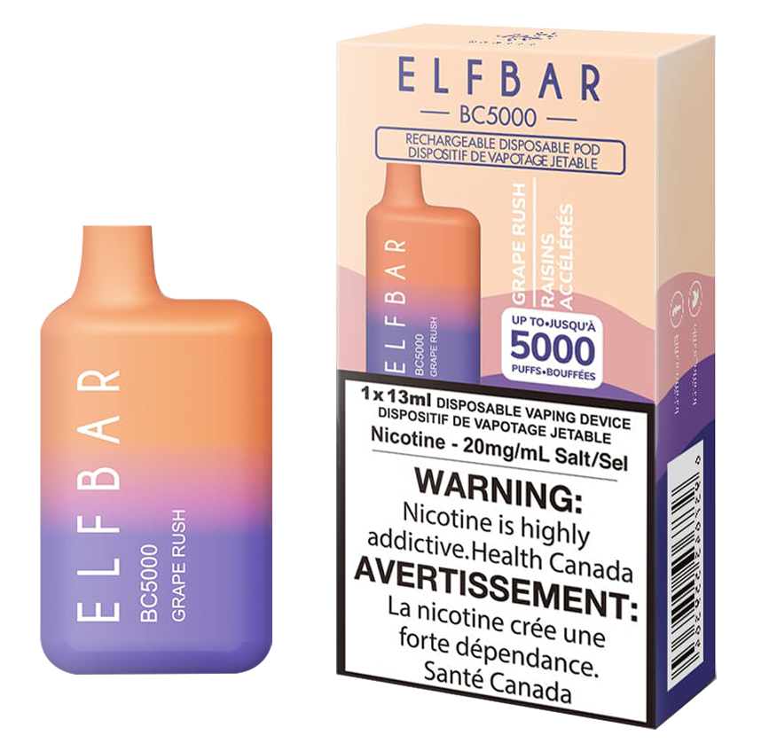 Elf Bar 5000 puffs Grape Rush 20mg disposable