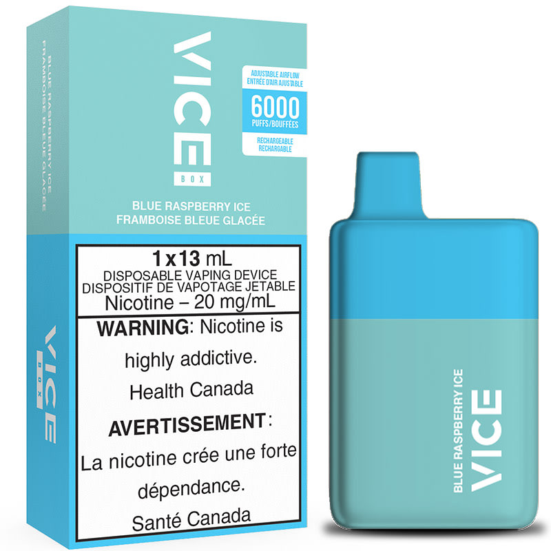 Vice box 6000 blue raspberry ice 20mg disposable vape