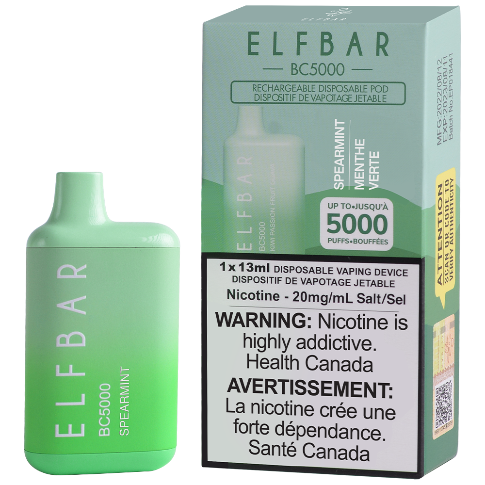 Elf Bar 5000 puffs Spearmint 20mg disposable