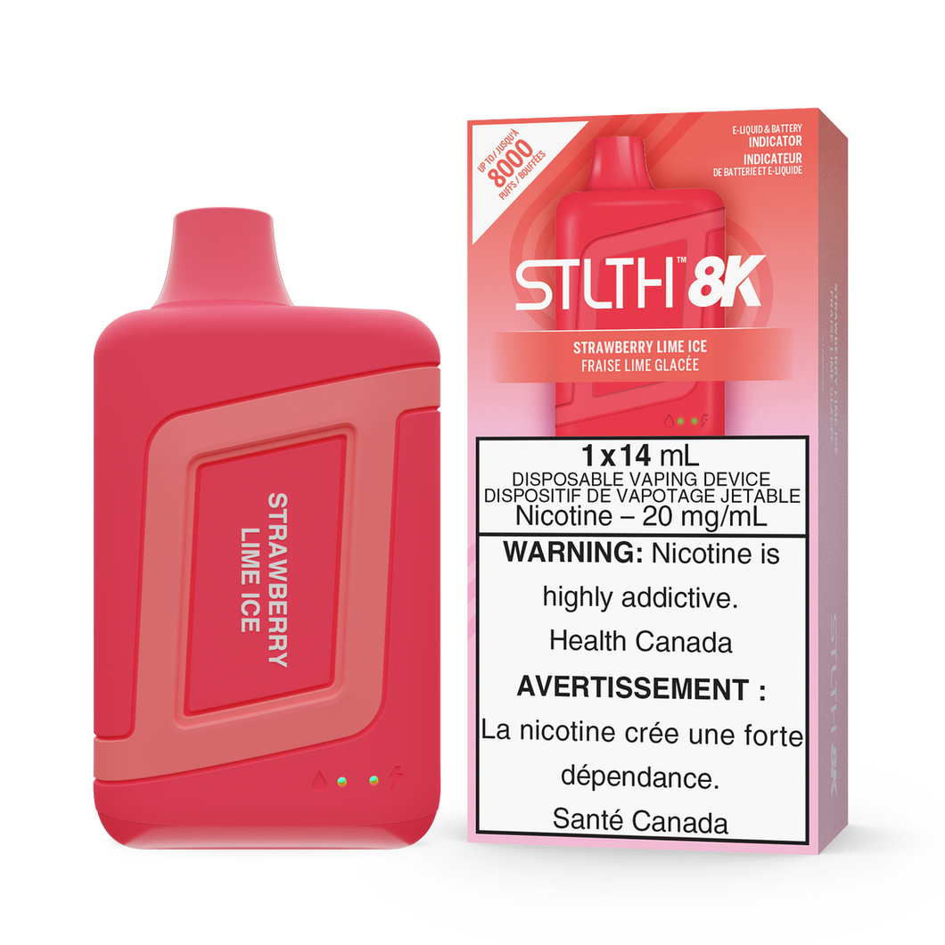 Stlth 8k strawberry lime ice 20mg disposable