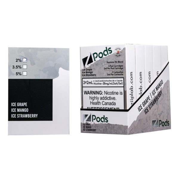 Z pods iced multipack grape, mango, strawberry  20mg