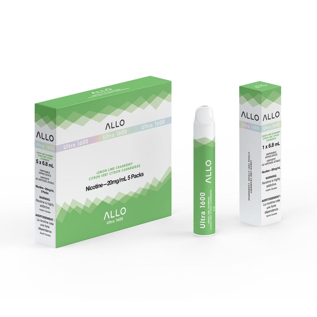 Allo Ultra 1600 Lemon Lime Cranberry 20mg/ml Disposable Provincial