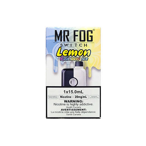 Mr fog switch 5500 20 mg Lemon Rainbow Ice disposable vape rechargeable