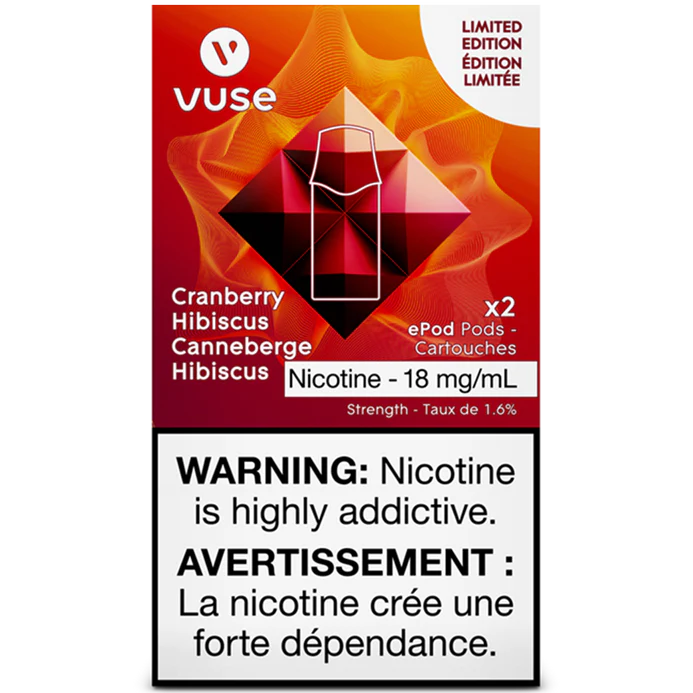 Vuse epod cranberry hibiscus 18mg/mL ×2